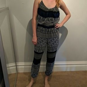 Blue print jumpsuit